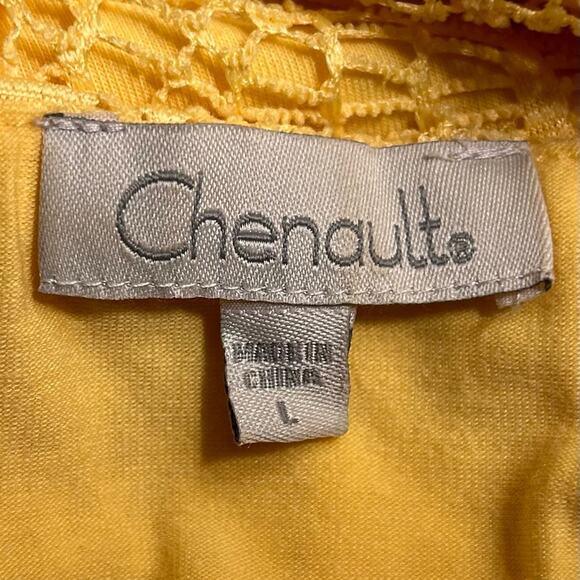Chenault yellow pancho style knitted top with a solid tank, size large - Picture 10 of 11